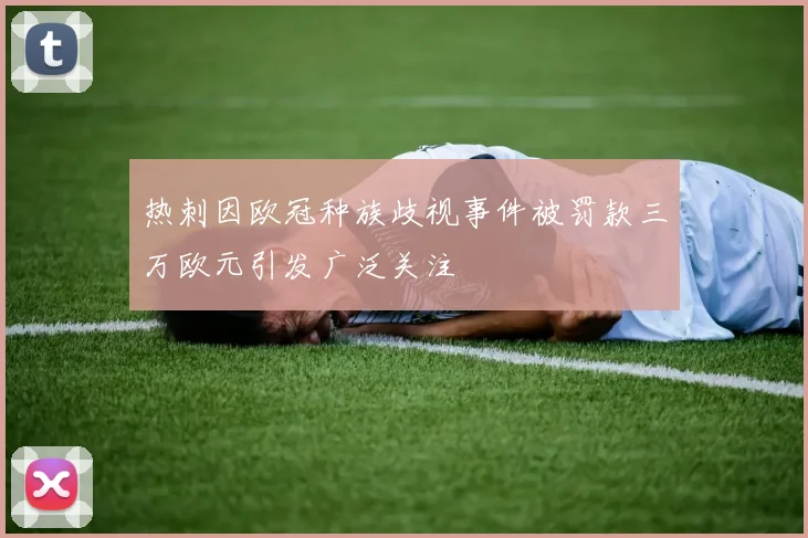 热刺因欧冠种族歧视事件被罚款三万欧元引发广泛关注